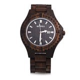 Dress Watch BEWELL Men Wooden Quartz Watch with Calendar Display