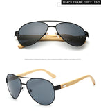 Fashion Pilot Bamboo Sunglasses Men Wood Sunglass Wooden Sun Glasses