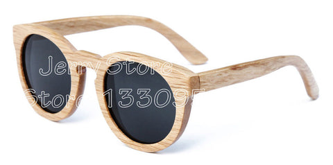 BerWer Free shipping bamboo wooden sunglasses round frame sunglasses