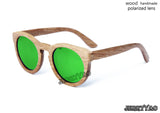 BerWer Free shipping bamboo wooden sunglasses round frame sunglasses