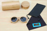 BerWer Free shipping bamboo wooden sunglasses round frame sunglasses