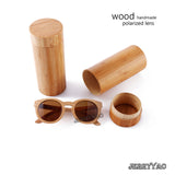 BerWer Free shipping bamboo wooden sunglasses round frame sunglasses