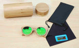 BerWer Free shipping bamboo wooden sunglasses round frame sunglasses