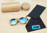 BerWer Free shipping bamboo wooden sunglasses round frame sunglasses