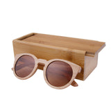 BerWer Free shipping bamboo wooden sunglasses round frame sunglasses