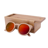 BerWer Free shipping bamboo wooden sunglasses round frame sunglasses