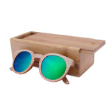 BerWer Free shipping bamboo wooden sunglasses round frame sunglasses