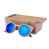 BerWer Free shipping bamboo wooden sunglasses round frame sunglasses