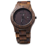 Luxury Brand Wood Watch Men Analog Quartz Movement Date Waterproof