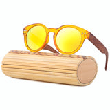 LONSY Luxury Round Bamboo Sunglasses Women Wooden Sunglasses Men Polarized Uv400 High Quality Brand Sunglasses