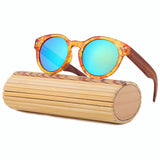 LONSY Luxury Round Bamboo Sunglasses Women Wooden Sunglasses Men Polarized Uv400 High Quality Brand Sunglasses