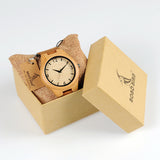 Bamboo Wooden Watches for Men Women Number Scales Leather Band
