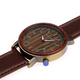 Luxury Mens Wood Watches Genuine Leather Band Wooden Wristwatch Japan Move