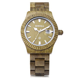 Bewell bamboo Wood Watch for Men Watch Wooden band Date Strap