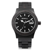 Bewell bamboo Wood Watch for Men Watch Wooden band Date Strap