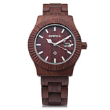 Bewell bamboo Wood Watch for Men Watch Wooden band Date Strap