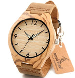 Zebra Wooden Case Mens Wristwatch Male Design Causal Quartz Watch