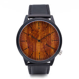 Fashion Men Watches Quality Quartz Wrist Watch Band Leather Wood Grain Male