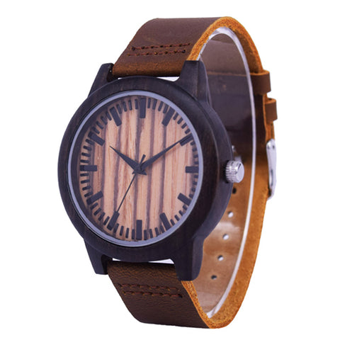 SIHAIXIN Minimalist Wooden Watch Male Bamboo Clock Leather Men White Quartz Watches As Man Luxury Gift Box Accept OEM Customize