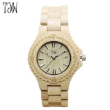 TJW Luxury Brand Wood Watch Men Analog Quartz Movement Date Waterproof Wooden Watches Male Wristwatches relogio TT@88