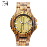 TJW Luxury Brand Wood Watch Men Analog Quartz Movement Date Waterproof Wooden Watches Male Wristwatches relogio TT@88