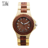 TJW Luxury Brand Wood Watch Men Analog Quartz Movement Date Waterproof Wooden Watches Male Wristwatches relogio TT@88