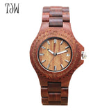 TJW Luxury Brand Wood Watch Men Analog Quartz Movement Date Waterproof Wooden Watches Male Wristwatches relogio TT@88