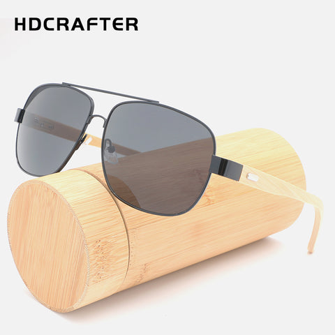 Super Light 16g Aviator Sunglasses Bamboo Leg Metal Frame Sunglass