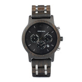 Vogue Wooden Mens Quartz Watches Date Display Business Watch Ebony