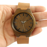 Japanese Miyota Wristwatches Genuine Leather Bamboo Wooden Watches