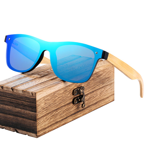 Fashion Wooden Sunglasses Men Bamboo Temple Sun Glasses