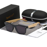 Fashion Wooden Sunglasses Men Bamboo Temple Sun Glasses