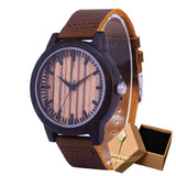 SIHAIXIN Minimalist Wooden Watch Male Bamboo Clock Leather Men White Quartz Watches As Man Luxury Gift Box Accept OEM Customize