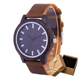 SIHAIXIN Minimalist Wooden Watch Male Bamboo Clock Leather Men White Quartz Watches As Man Luxury Gift Box Accept OEM Customize