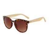 Bamboo Sunglasses Feminine Metal Bridge Tortoiseshell Frame Wooden Sunglasses