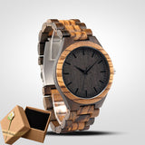 SIHAIXIN wood watches men zebra quartz watch Japan miyota 2035 wooden strap clock man top brand luxury with Gift Box