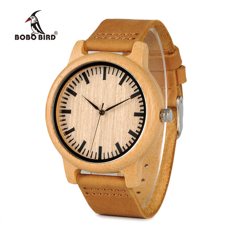 Timepieces Bamboo Watch for Men Women Wood Quartz Watches With Scale