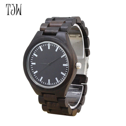 TJW Hot Sell Fashion Men Bamboo Wood Watches Men's Quartz Hour Clock Vintage Retro Wooden Wrist Watch Male Relogio